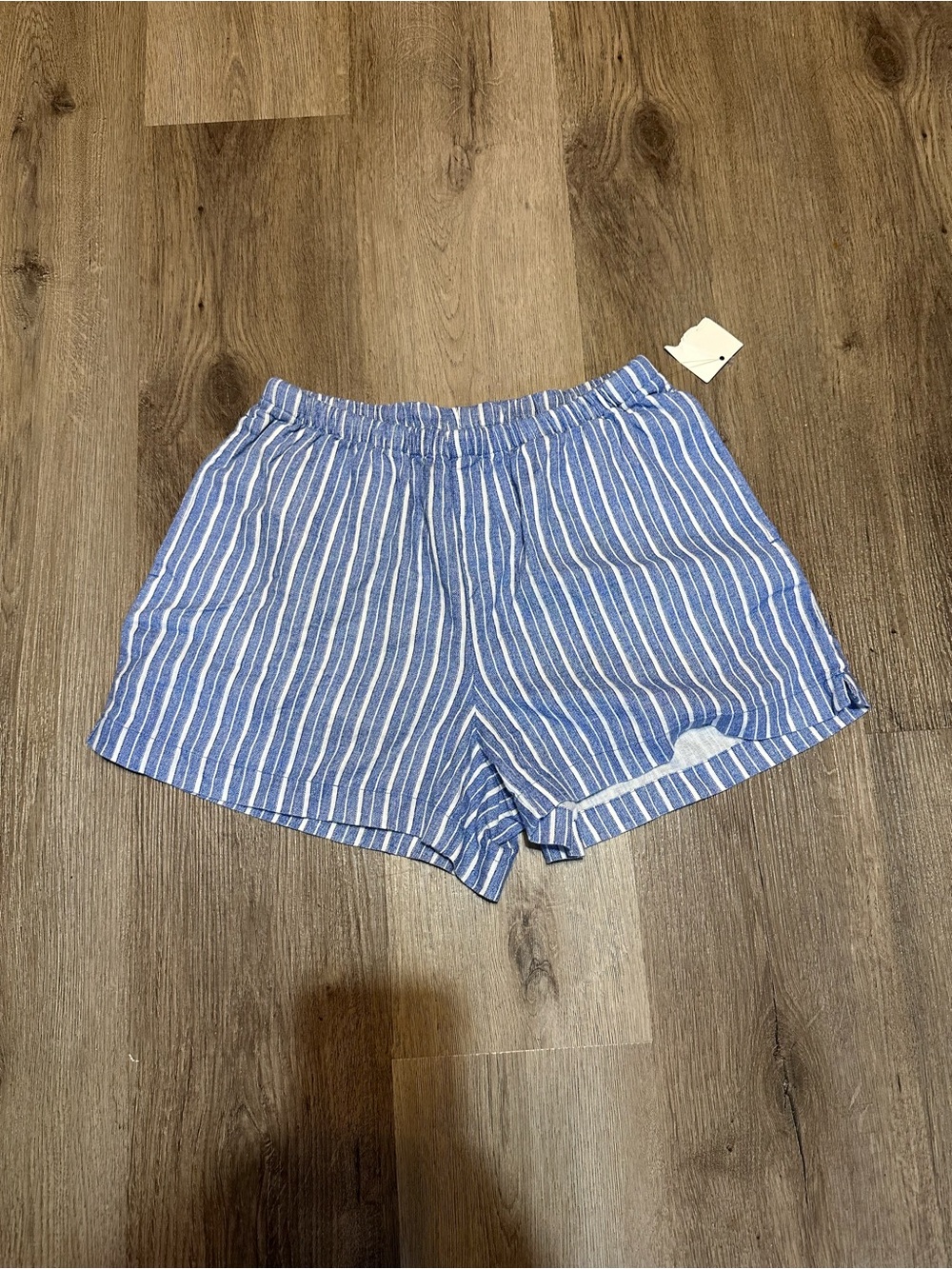 a new day Blue & White Striped High-Waist Women’s Shorts